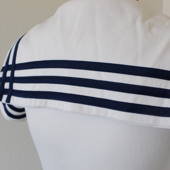 Vintage White & Navy Blue Sailor Dress - Picture 8 of 12